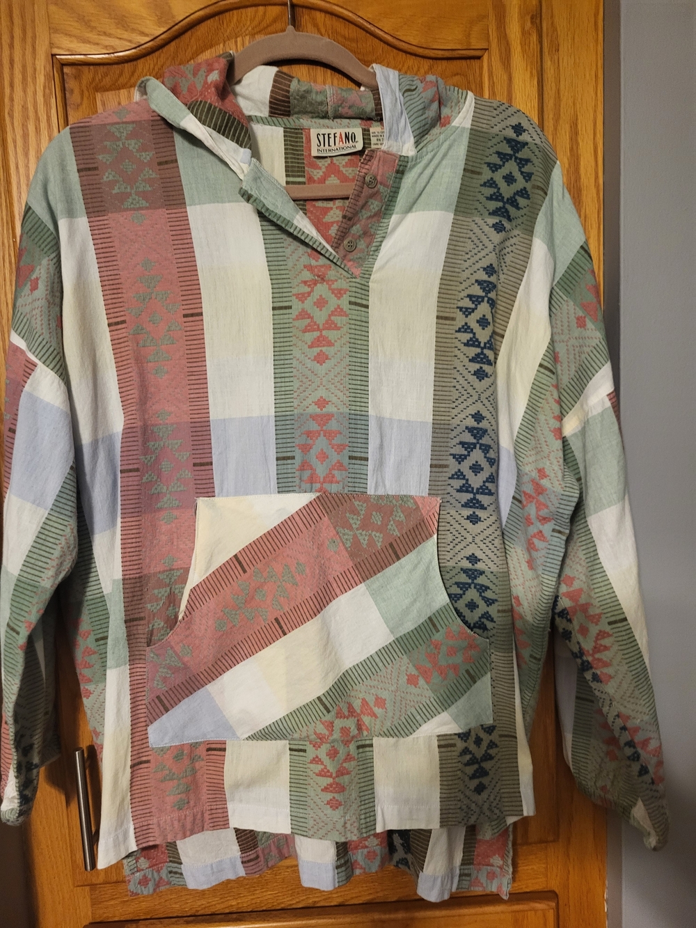 RARE vtg Stefano Casual Pullover Shirt Sz Medium Hooded